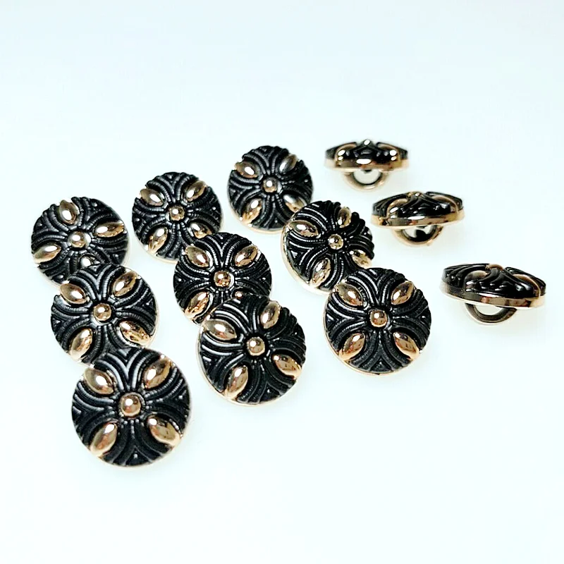 black HL 30/50/150 шт 13 мм пуговки с покрытием для конических фрез DIY Одежда Швейные аксессуары рубашка на пуговицах - Цвет: black