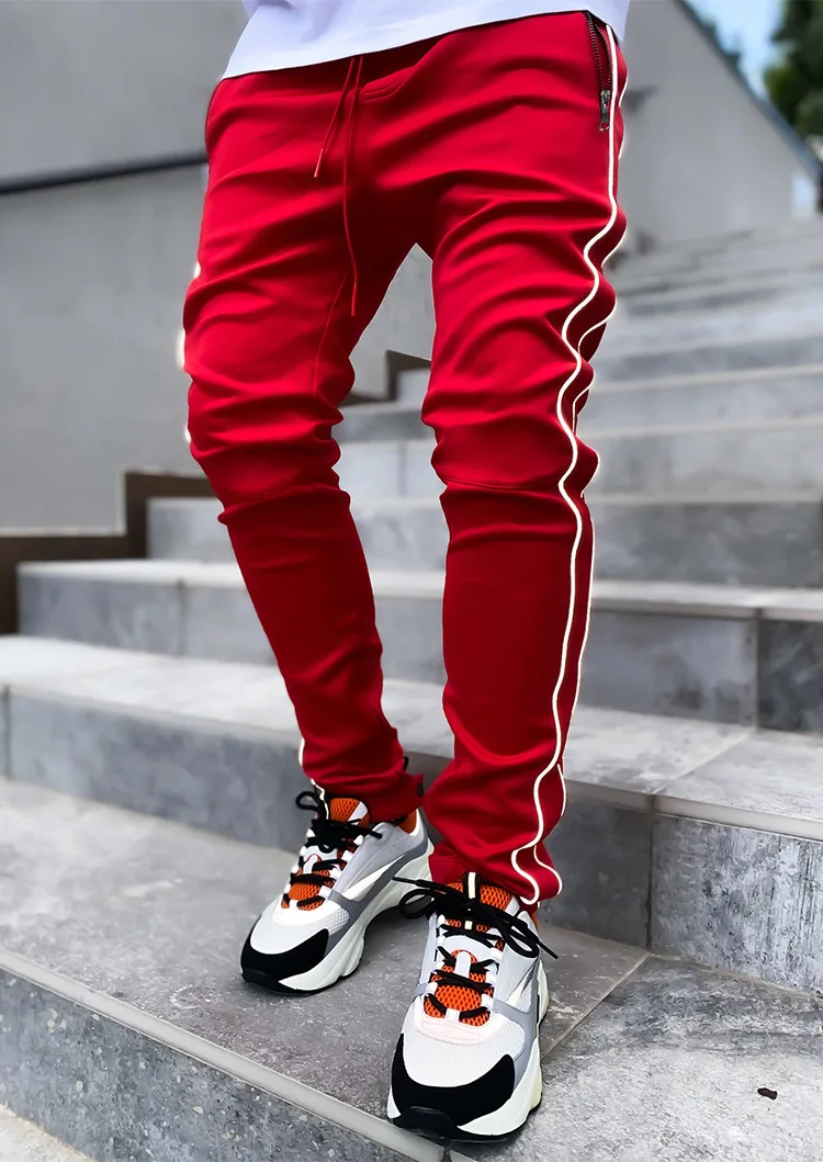 Joggers reflexivos para homens, roupas masculinas para