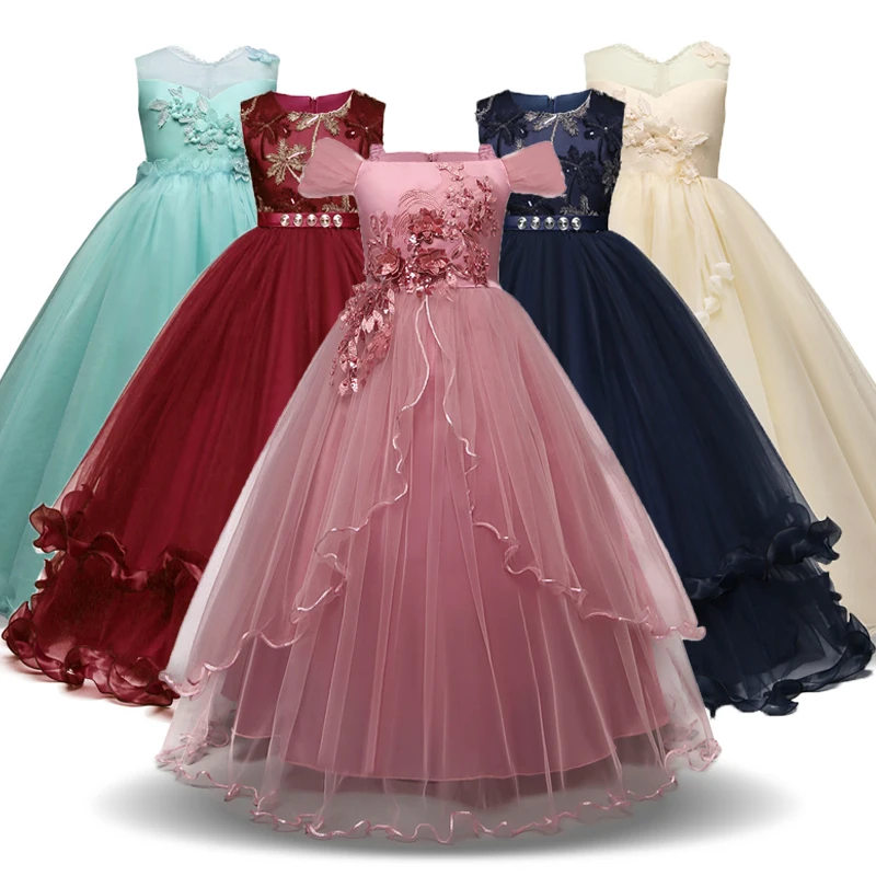 

Christmas Girl Dress Children Ceremony Party Dress Girls Costume Kids Dresses Flower Girls Wedding Gown Formal Wear Teenagers