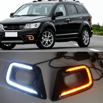 

CSCSNL 1 Pair Turn Signal style Relay and 12V LED Car DRL Daytime Running Light with fog Lamp For Fiat Freemont 2014 2015 2016