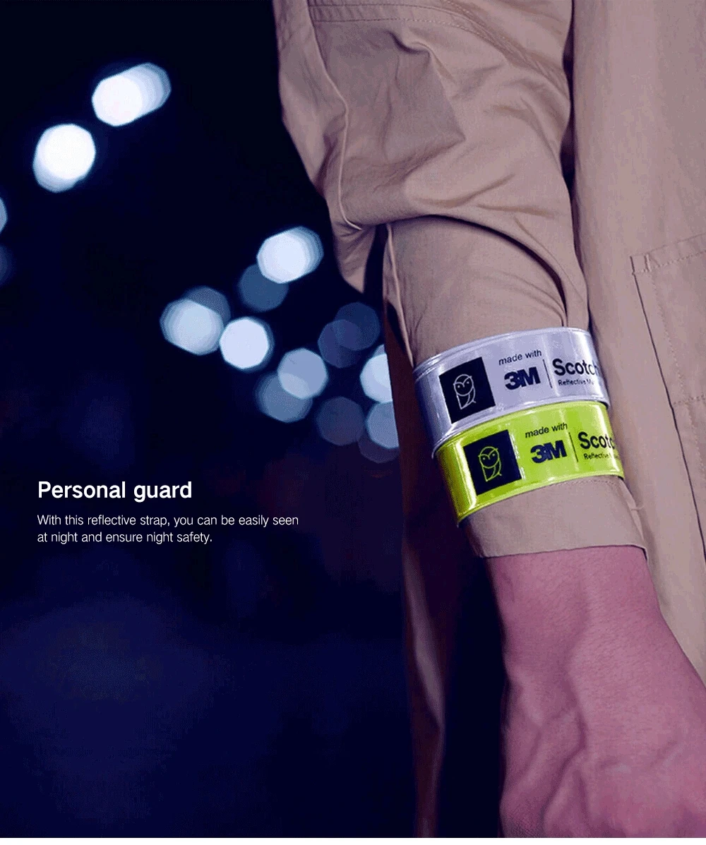 Xiaomi mijia miaomiaoce 38CM Night Reflective Wrist Band One Second Quick Wearing Automatic Flexible Fluorescent Light Strap (3)