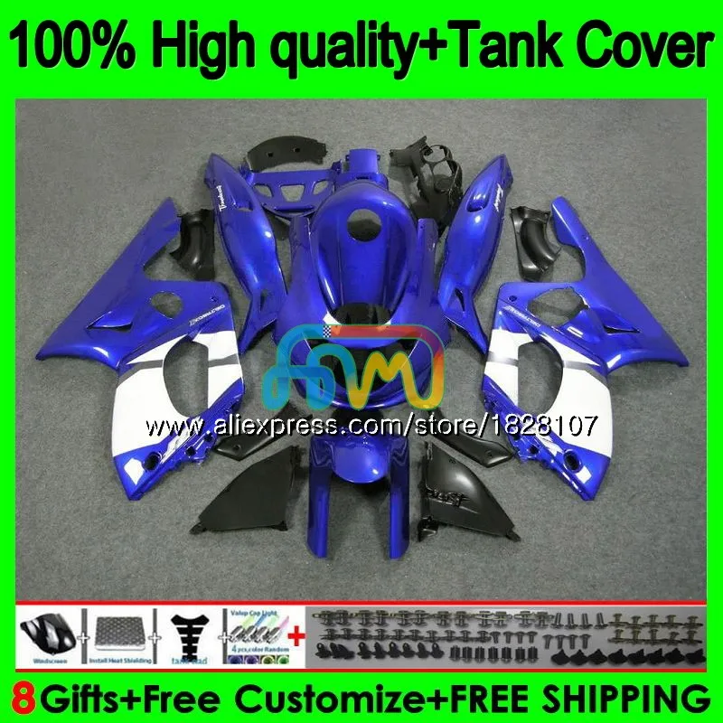 No. 1 YZF-600R для YAMAHA YZF600R Thundercat 96 97 98 1999 2000 2001 02 72BS. 104 YZF 600R 1996 1997 1998 99 синий белый 00 01 обтекатель - Цвет: No. 1