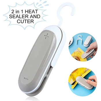 

Mini Vacuum Sealers with Hook 2 in 1 Handheld Portable Sealing machine Heat Sealer Cutter Airtight Food Storage Resealing Snack