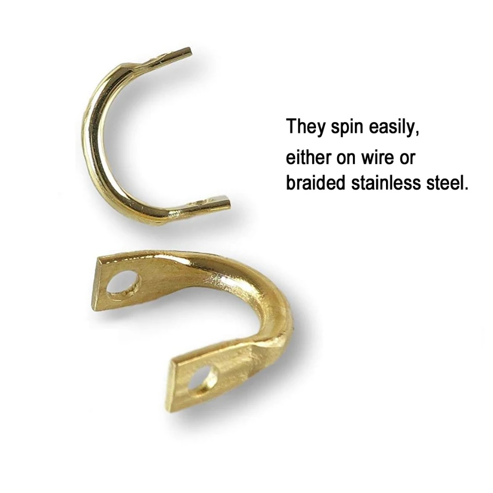 50PCS Durable Metal Easy Spin Solid Brass Easy-Spin Clevises Spinner Sliver/Gold Outdoor Fishing Lures Accessories fishing accessories fishing tackle fishing swivels