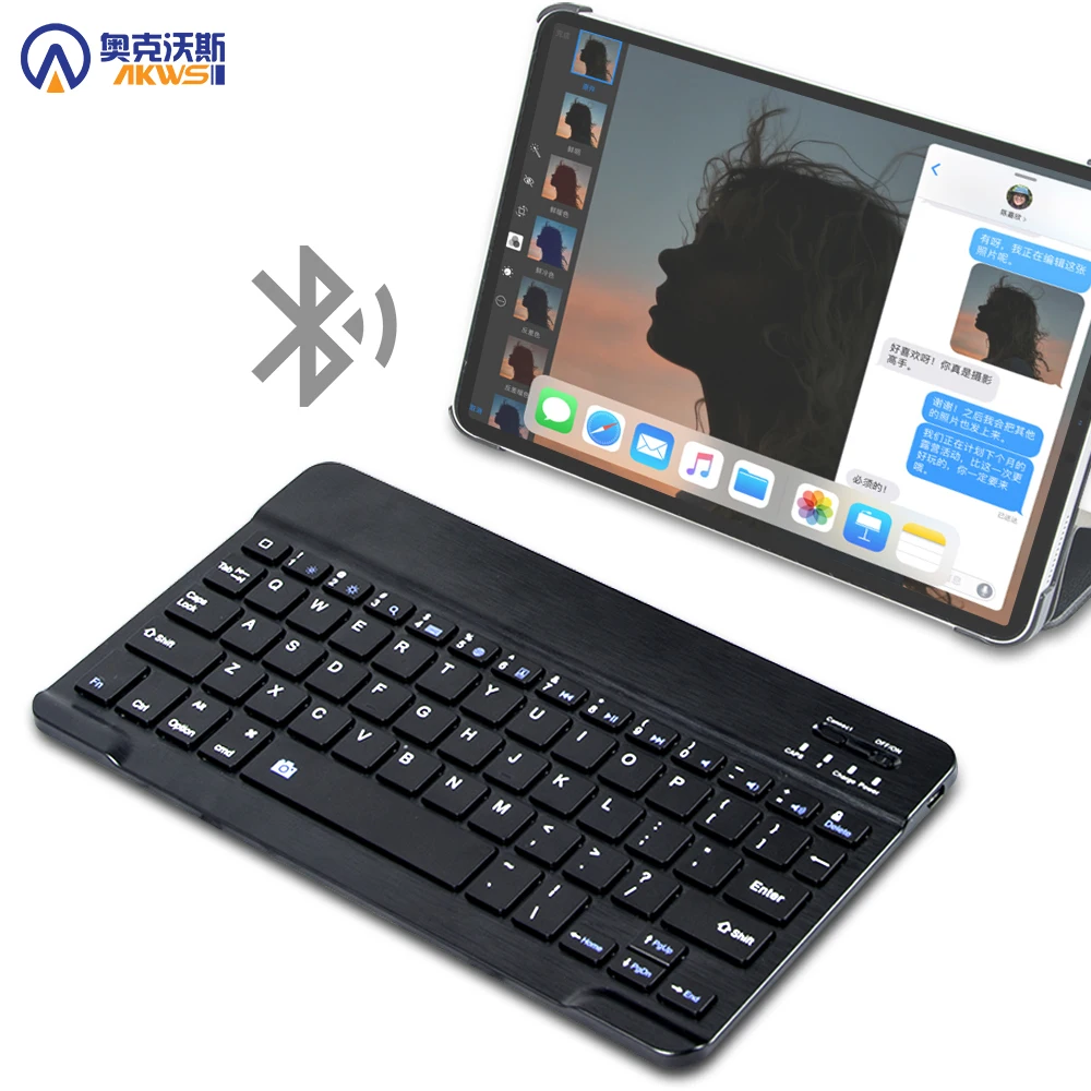 Портативный мини беспроводной Bluetooth клавиатура для Samsung Huawei Xiaomi iPad планшет с IOS