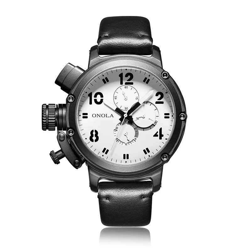 

Large dial Automatic Mechanical Men Watch Watches Date Calendar Japanese Movement Watch with Leather Strap Design Watches