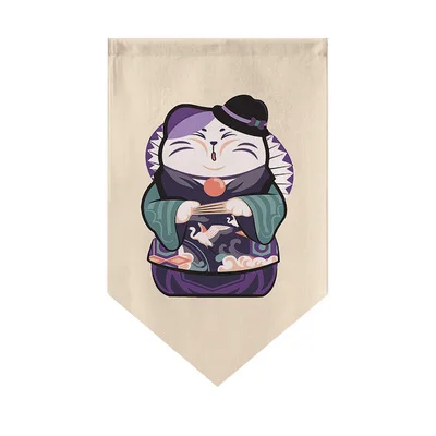 Японский стиль Lucky Cat мультфильм треугольный флаг Кухня Половина занавески s Висячие окна короткие занавески перегородки декоративные A74#5 - Цвет: 017
