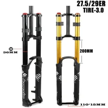 

MTB Fork Mountain Bike Suspension Air Resilience Oil Damping Rebound Adjustment 27.5 29ER 110*15MM Support 3.0IN Tire