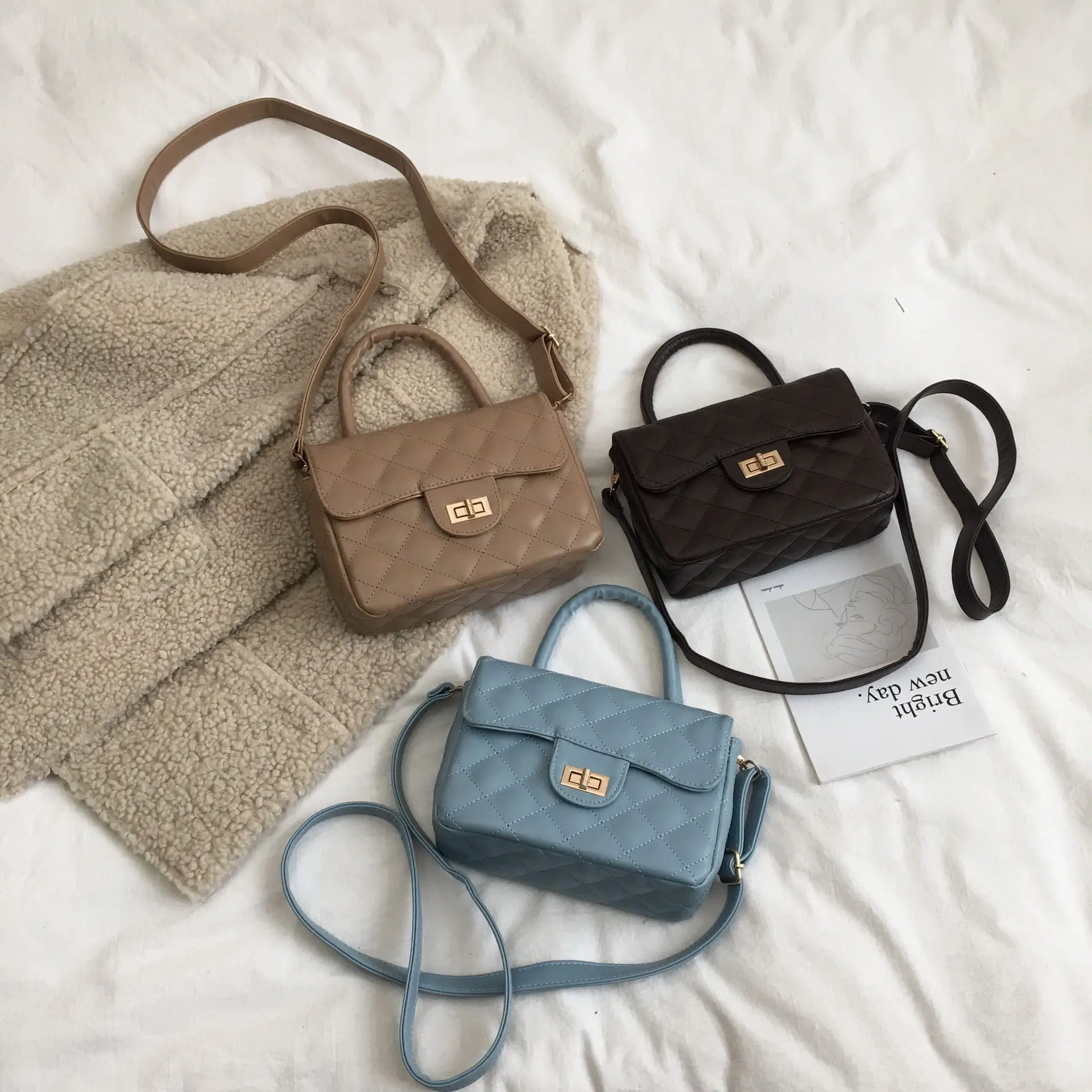 

WOMEN'S Bag 2019 Spring Korean-style Rhombus Fashion Shoulder WOMEN'S Bag Hand Shoulder WOMEN'S Bag