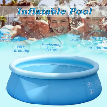 

SGODDE 4-10Ft Inflatable Swimming Pool Family Garden Outdoor Indoor Party Kids Playing Circular Swimming Pool