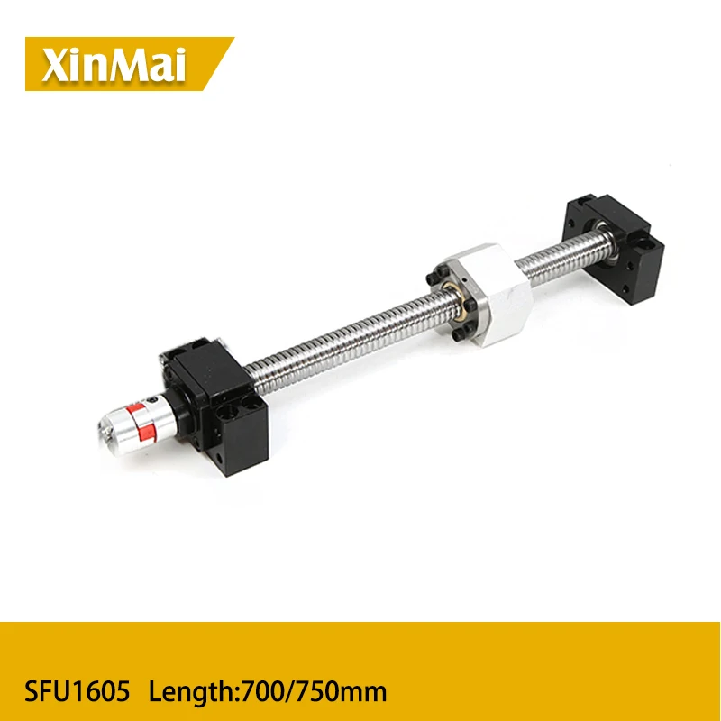 1605 шариковый винт 700 мм 750 с конечной обработкой BKBF12 + шариковая гайка SFU1605 Опорная