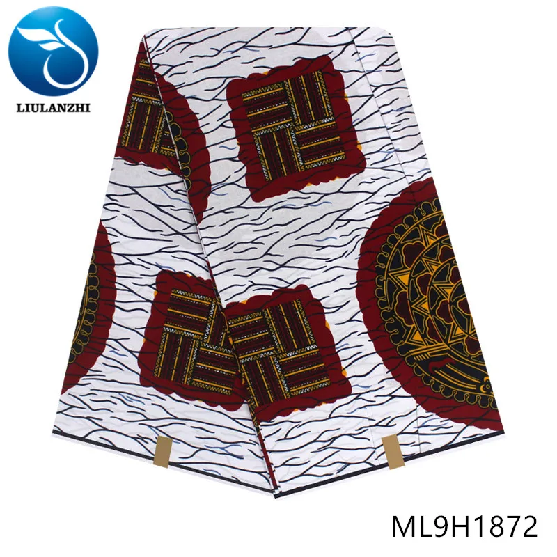 ML9H1872 LIULANZHI нигерийская восковая ткань s 6 ярдов/партия африканская настоящая восковая ткань для платья новая Анкара восковая печать ткань ML9H1870-ML9H1894 - Цвет: ML9H1872