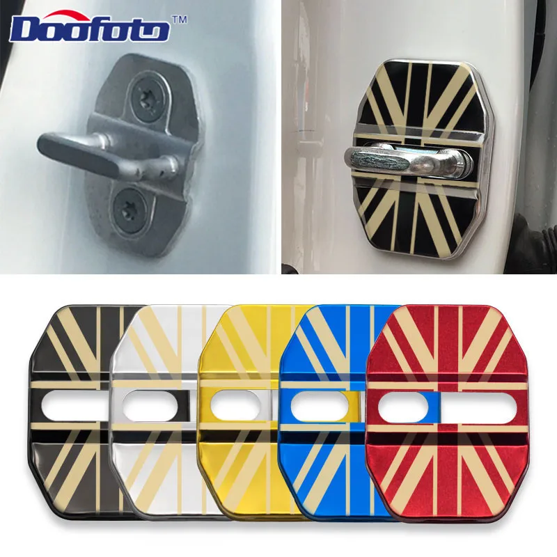 

Doofoto Car Door Lock Protective Cover For Fiat Benz AMG BMW UK Flag Car Accessories Styling Decoration Interior Door Lock Case