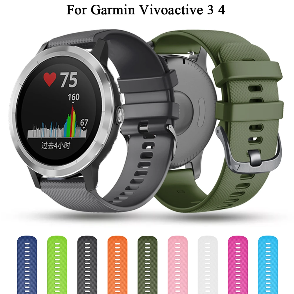 Силиконовые ремешки для Garmin Vivoactive 3 4 CAME SQ Vivomove HR Forerunner 158 55 умный ремешок 20 22 мм