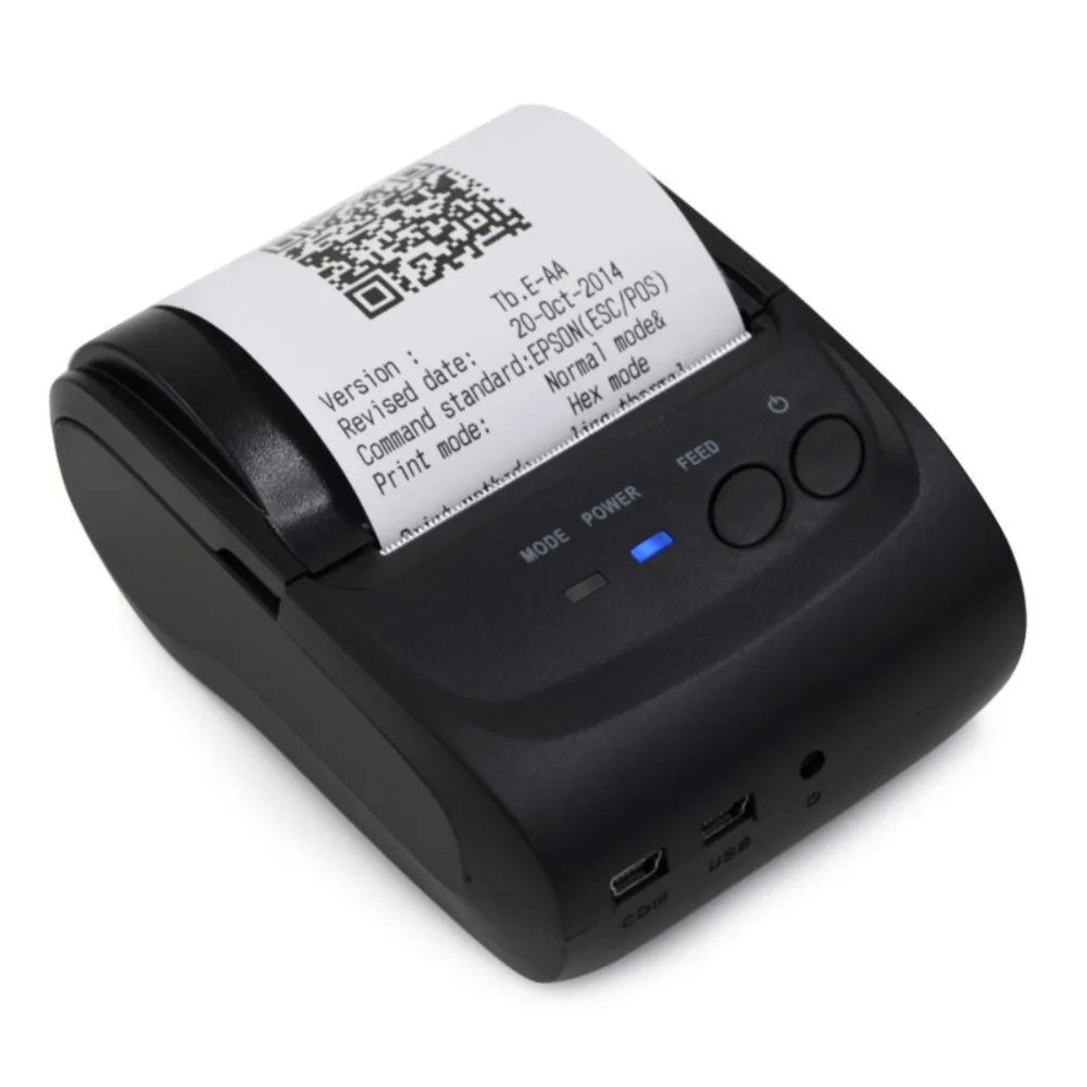 Bluetooth Термальный чековый принтер 58 мм Карманный принтер POS термочековый принтер США адаптер Поддержка для IOS Android Windows