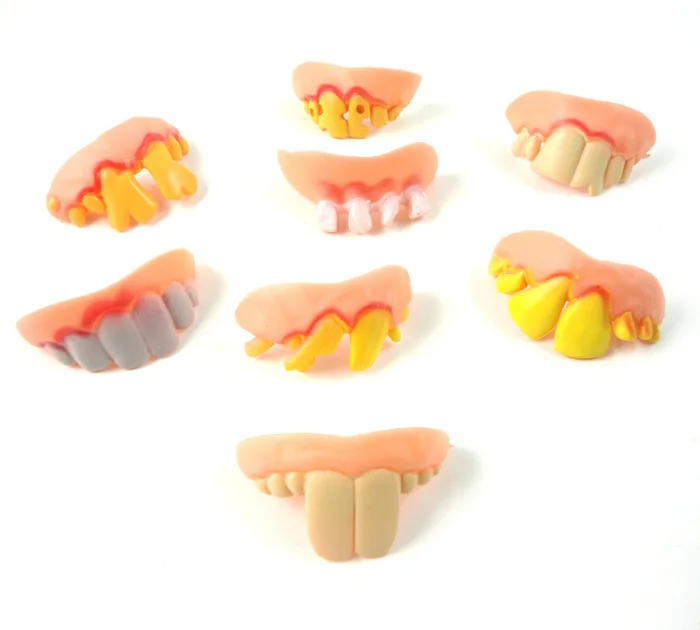 Halloween Funny Whole Person Props Ball Dressing up Props Black And White with Pattern Wig Dentures Beard Set