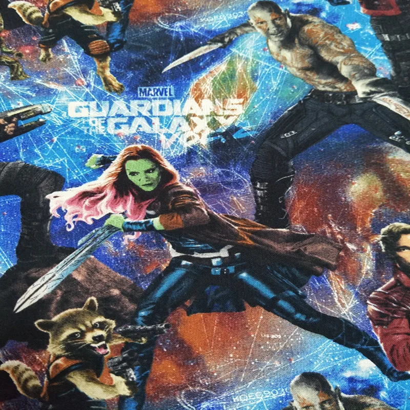 105 см Ширина Marvel стражи Галактики печать хлопок ткань для мальчика одежда занавес домашний текстиль наволочки DIY-BK714