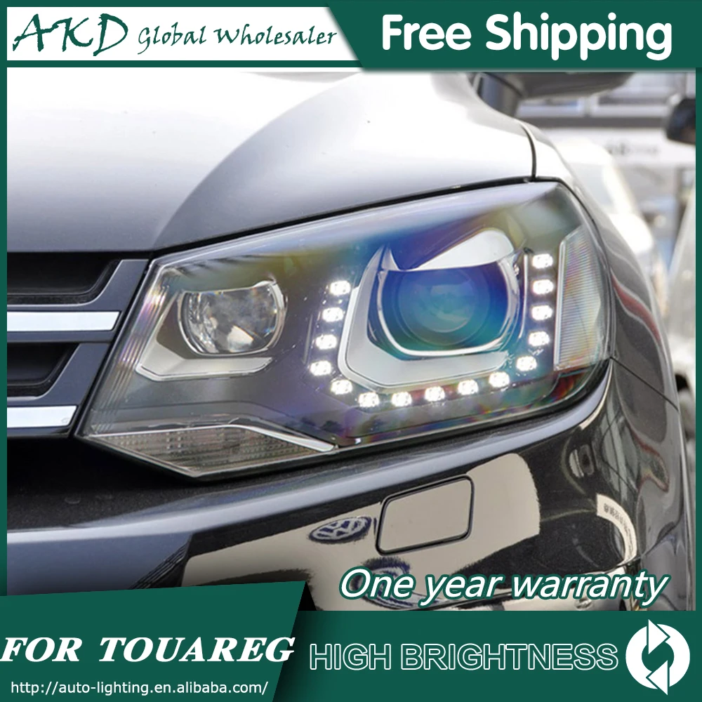 AKD автомобильный Стайлинг для VW Touareg фары 2010-2016 VolksWagen СВЕТОДИОДНЫЙ DRL биксеноновый