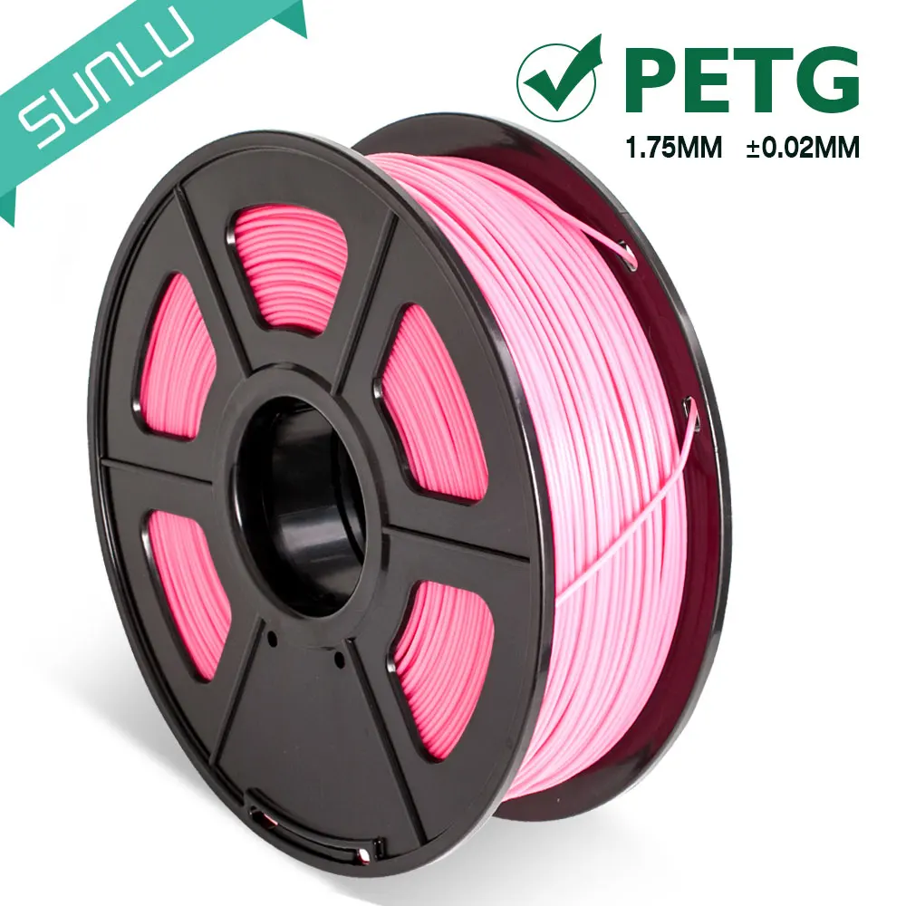 Pink PETG нити 3d принтер 1,75 мм1кг с катушкой без пузырьков PETG 3D нити RoHS Reach сертификат допуска+/-0,02 14 цветов - Цвет: Pink