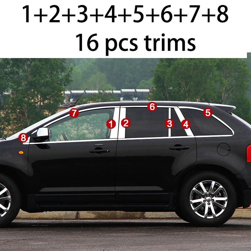 Нержавеющая сталь окна автомобиля хром планки для ford edge 2008 2009 2010 2011 2012 2013 1st поколения