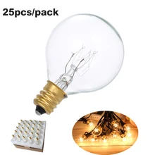 25 pçs string bulbo de luz incandescente de tungstênio lâmpada e12 base soquete titular bulbo para string luz festa decoração para casa