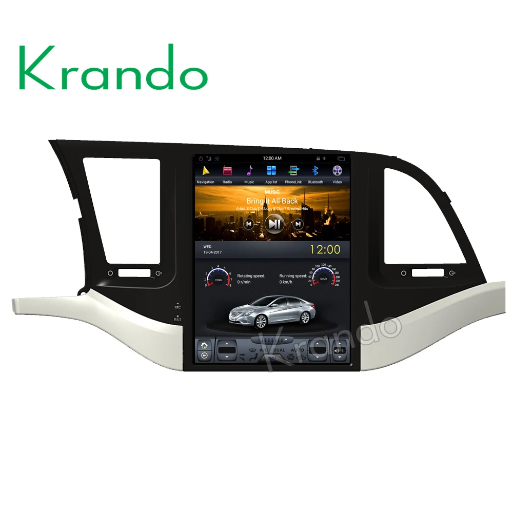 Автомобильный dvd плеер Krando Android 8 1 вертикальный экран Tesla 10 4 дюйма gps для Hyundai Elantra