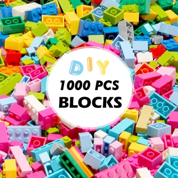 

BULU&SARA 1000 Pcs Building Brick Blocks Sets City Train DIY Creative Bricks Compatible inglys Bricks Bulk Block for Child