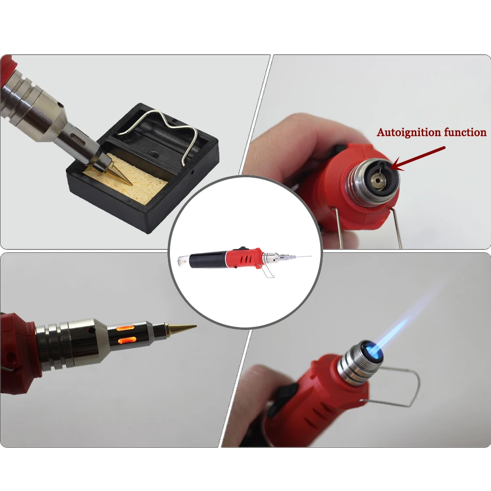 

Hot HS-1115K 10 in 1 Soldering Iron Set Butane Gas Soldering Iron Set 26ml Welding Kit Torch Welding Equipment 3 different colo