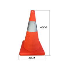 Panneau d'avertissement de sécurité routier pliant 45cm, bande réfléchissante Orange cône de circulation