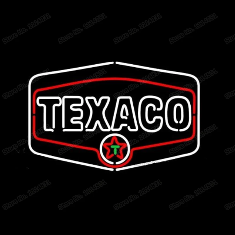 Неоновая вывеска TEXACO ручной работы Настоящая стеклянная трубка газовая станция