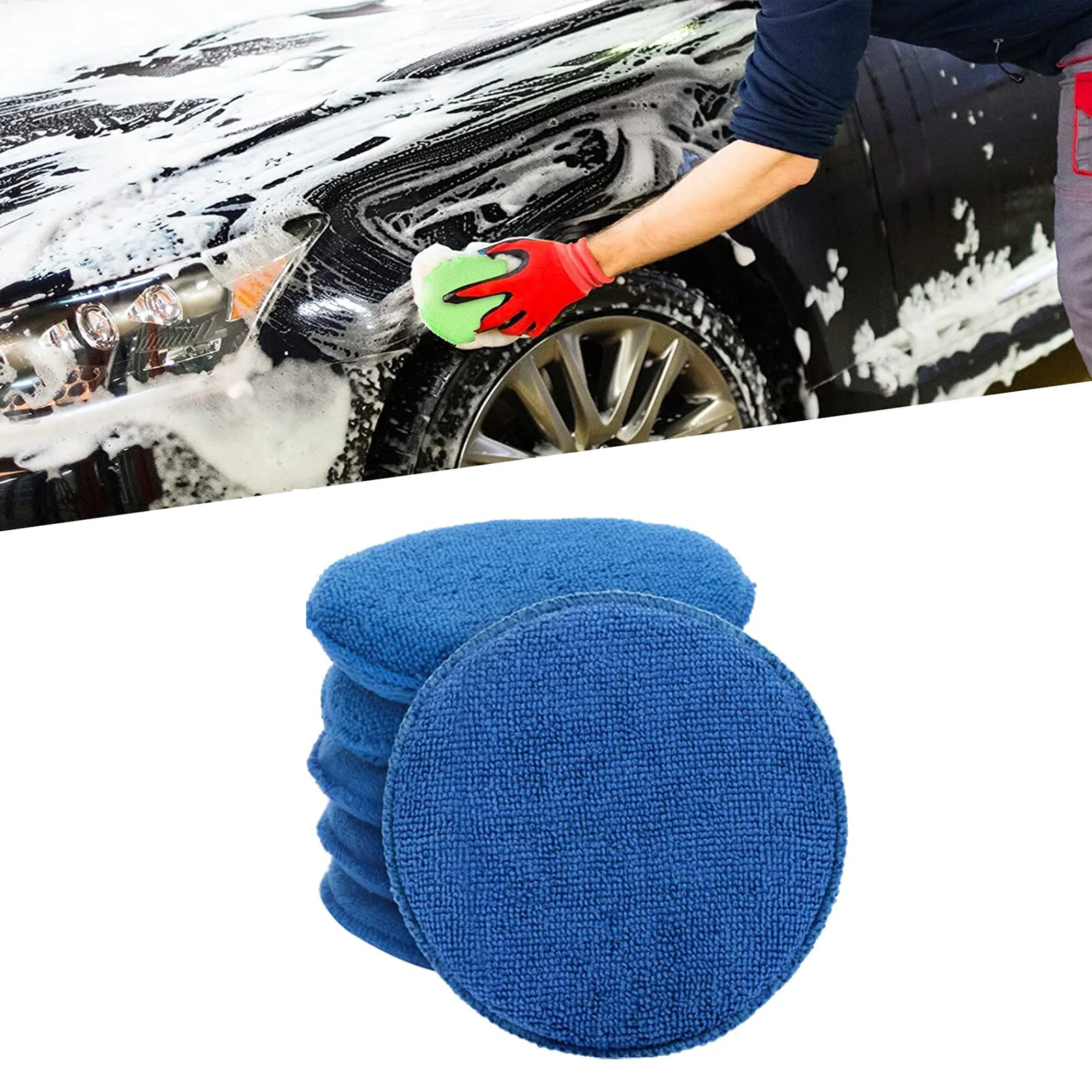 6PCS Car Clean Buffer Car Cleaning Vehicle Accessories Foam Applicator Car  Wax Sponge Dust Remove Auto Care Polishing Pad 5 Inch - AliExpress