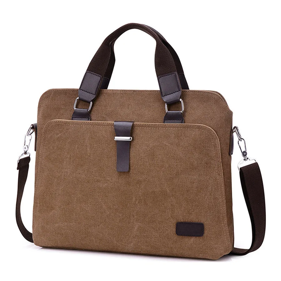 Universal Laptop Bag Men Canvas Briefcase Office Travel Messenger Shoulder Bag Portable Notebook Handbag Large-capacity Pouch (22)
