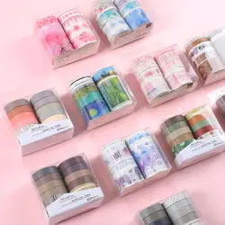 JIANWU – bande de masquage pour Scrapbook, 7 pièces ou 10 pièces, couleur Washi, fournitures scolaires, papeterie, Journal, DIY bricolage 