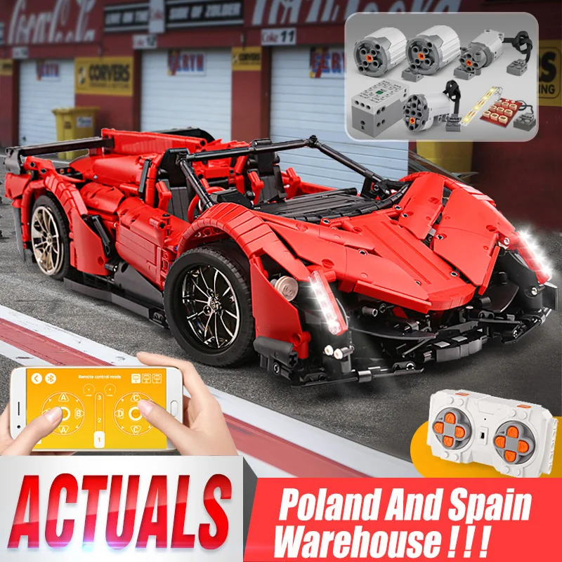 DHL Yeshin 20091 Радиоуправляемая машина совместима с MOC-10559 Veneno Roadster моторная техника Функциональный автомобиль детские строительные блоки