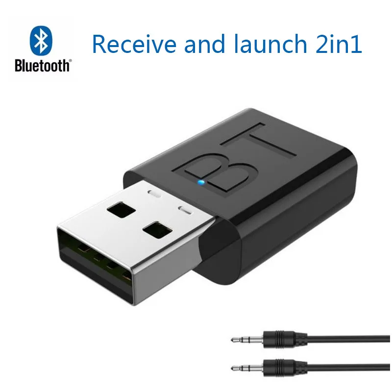 Bluetooth Receiver5.0 Car Kit Mini USB 3.5MM Jack AUX Audio Auto MP3 Music Dongle Adapter for Wireless Keyboard FM Radio Speaker