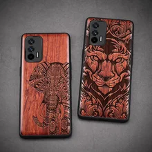 

Elewood Wood Case For OPPO Realme GT Neo Q3 Pro Luxury Soft-Edge Cover 3D Carved Wooden Accessory Thin Shell Original Phone Hull