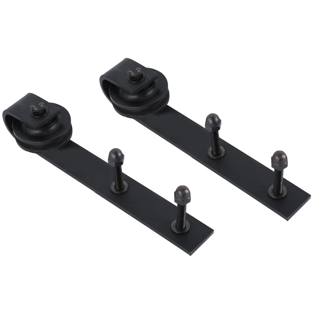 

Wall Mount Sliding Door Track Rail Hardware Barn Wardrobe Block Anti-skip Black