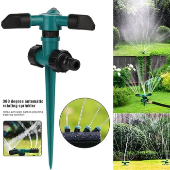 

Newly Automatic Rotating Garden Lawn Water Sprinklers 3 Arms Sprayer Irrigation Tool XSD88