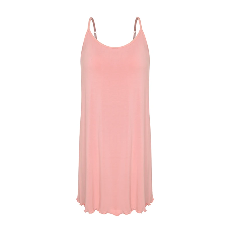 Joyshaper женское длинное платье-комбинация на бретельках, без рукавов, без рукавов, ночная рубашка - Цвет: Pink