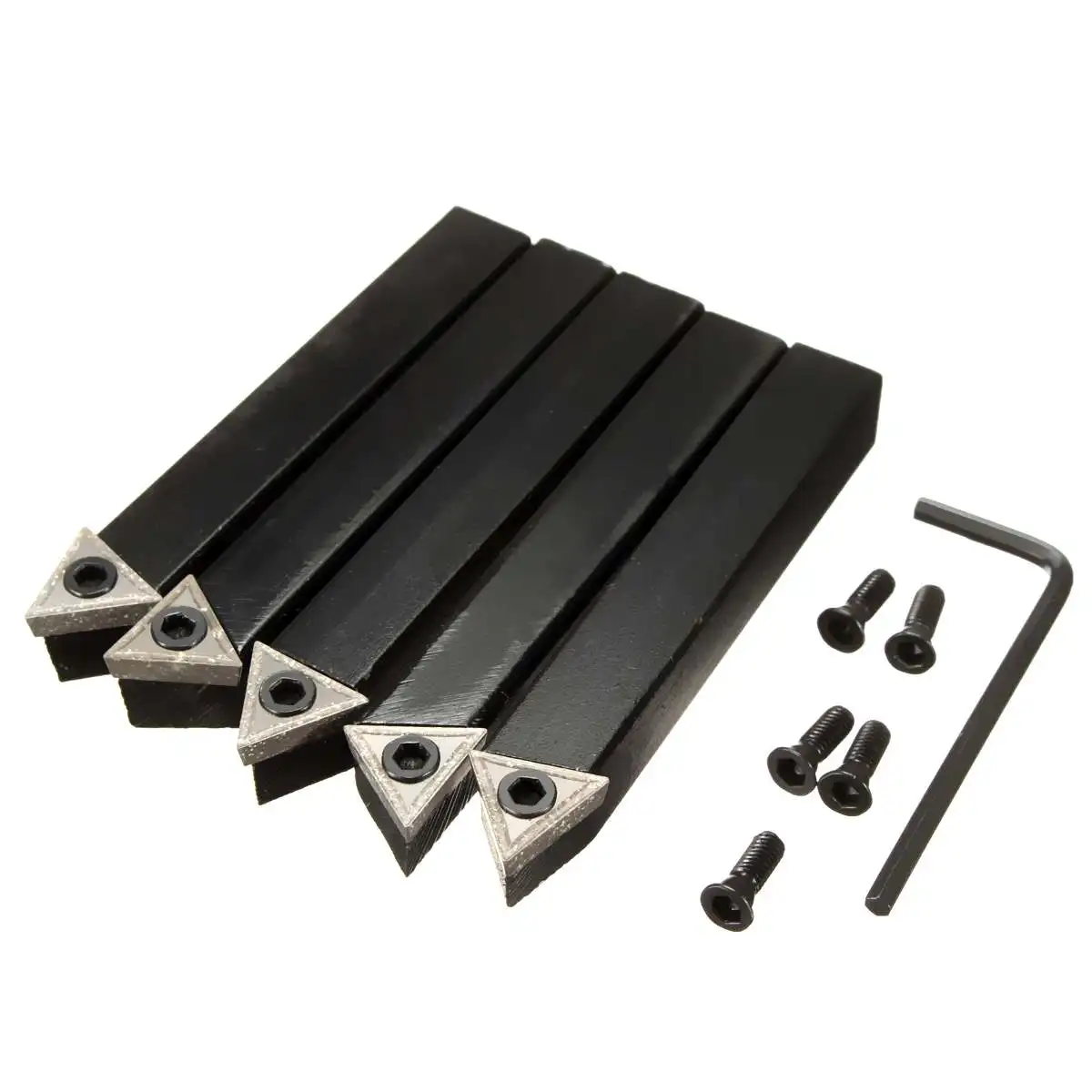

5x 1/2'' Straight Shank Boring Bar CNC Lathe Turning Tool Holder + TCMT16T3 Indexable Carbide Inserts Blade Set