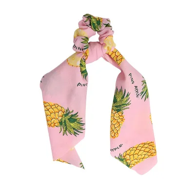 Цветочный принт женский шарф для волос Scrunchie богемная эластичная резинка для волос бант волосы резиновые завязки Волосы Галстуки конский хвост держатель аксессуары - Цвет: 56