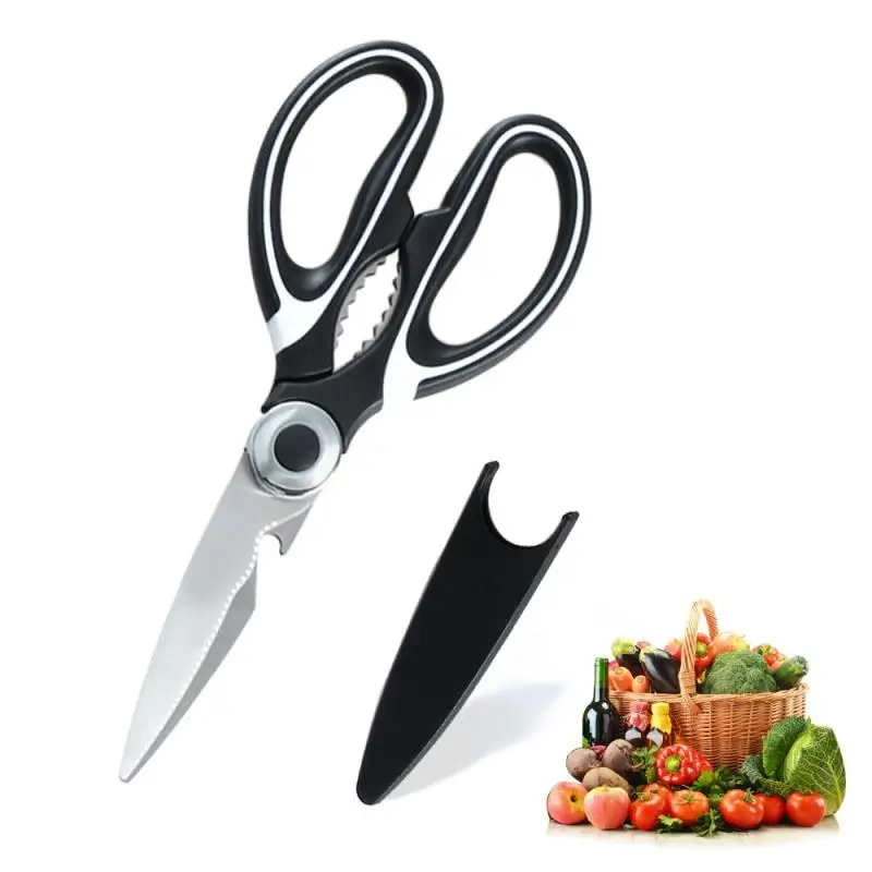 

Kitchen Scissors Stainless Steel Multifunctional Bottle Opener Shears Tool for Cutting Chicken BBQ Fish Vegetables Meat Seafood