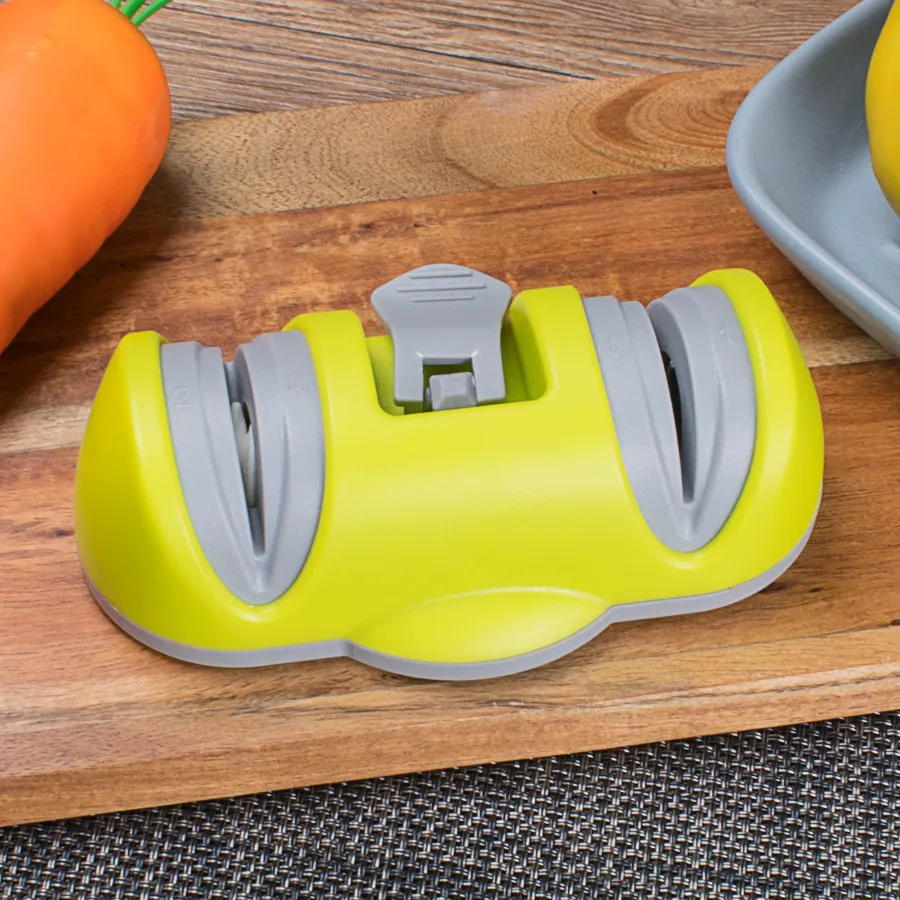 

Double wheel free grip sharpener suction cup fixed sharpening artifact kitchen supplies