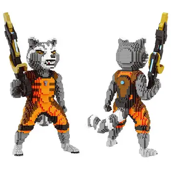 

hot lepining star battle space war creators Guardians Galaxy Rocket Racoon mini micro diamond blocks model bricks toys for gift