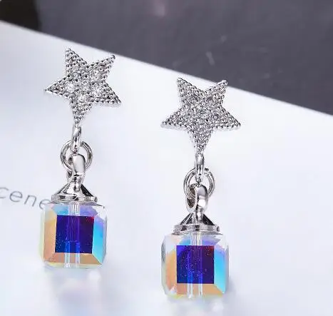 

UXN143 Gift temperament studs with Zircon Earrings S925 Silver Earrings