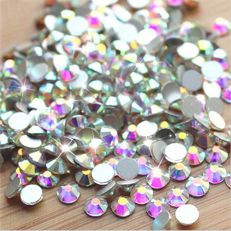 

Super Glitter Crystal AB Rhinestones Flat Back Glass Chameleon Nail Rhinestones For Charms 3D Nails Art Decorations Strass