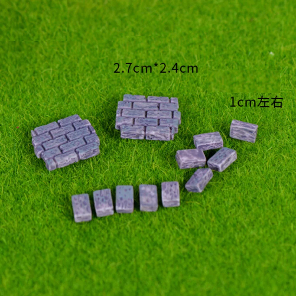 2018 New 10 Pcs/lot Small Brick Wall Micr Landscape Decoration Garden Ornament Decor Moss Brick Material Accessories DIY Crafts