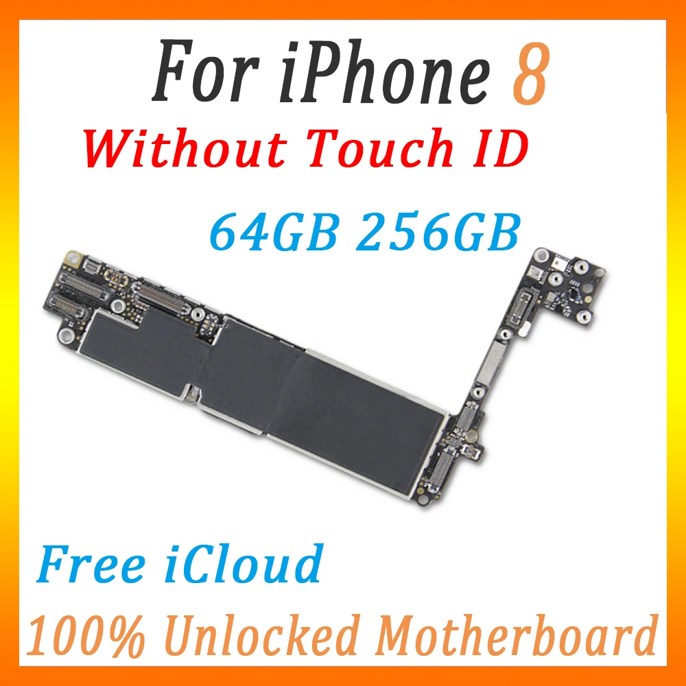 Полностью протестированная основная плата для iphone 8 оригинальная материнская плата с/без touch ID разблокирована для iphone 8 Панель Бесплатный iCloud