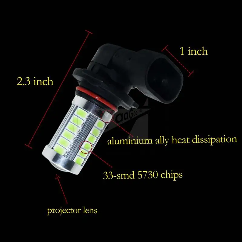 YaaGoo прочный 33SMD для вождения автомобиля противотуманные фары Ледяной Синий длинный срок службы H10 9145 проектор светодиодный объектив лампы 2 шт