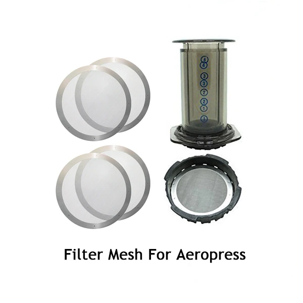 

4PCS Coffee Metal Filter Reusable Stainless Steel Filter Mesh For Aeropress Coffee Maker 61MM Kitchen Accessories